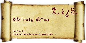 Károly Éva névjegykártya